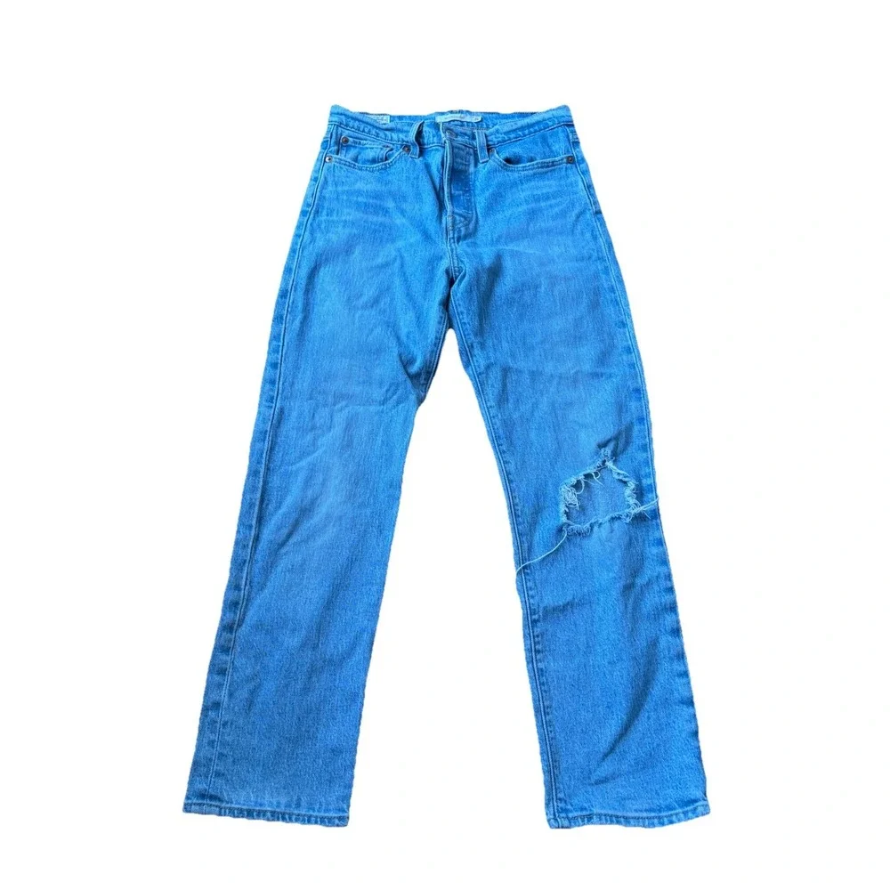 Levi's Jeans Women's‎ 26 Blue Wedgie Straight Light Denim Premium Button